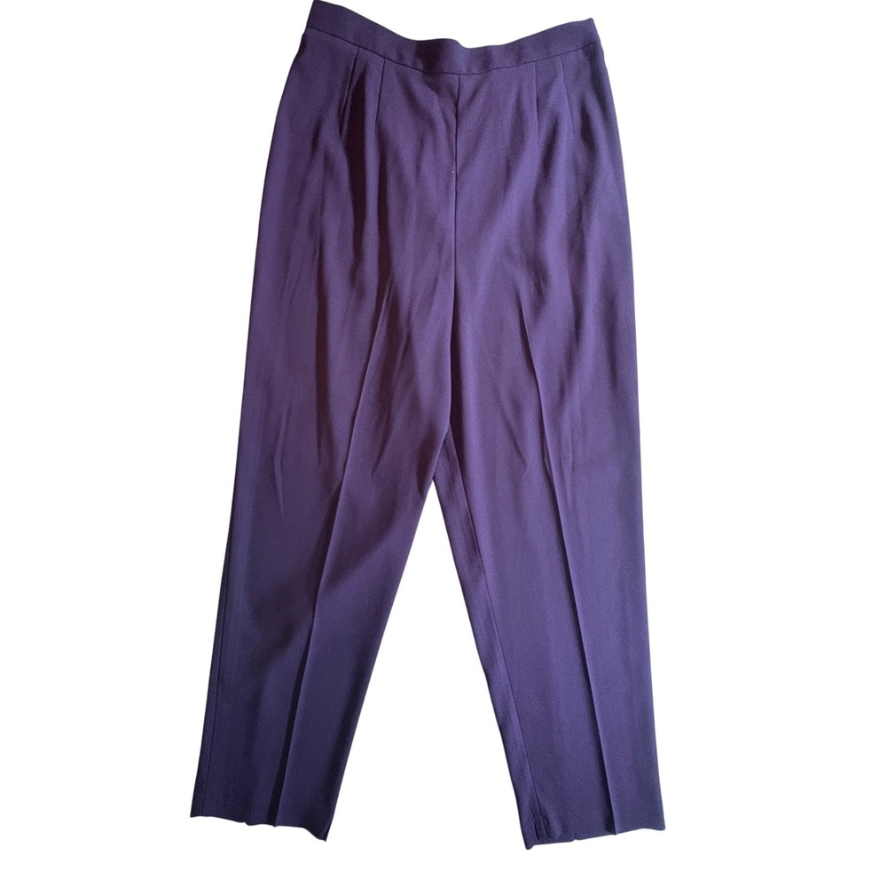 John Roberts Dress Pants Women 16 Purple High Rise Pleated Tapered Career Slacks
